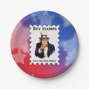 Buy Stamps Save The Post Office Paper Plate