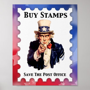 Buy Stamps Save The Post Office Poster