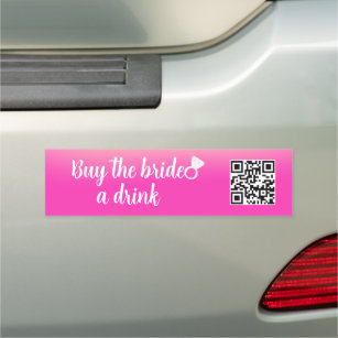Buy the Bride A Drink Bachelorette QR Code Car Magnet