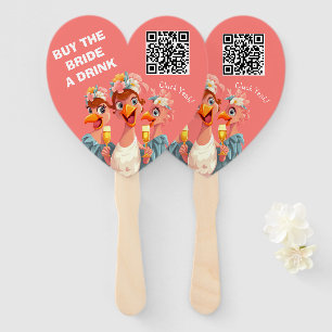 Buy the Bride a Drink- Customisable QR Code  Hand Fan