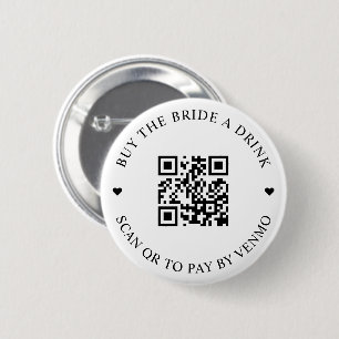 Buy The Bride A Drink QR Code 6 Cm Round Badge