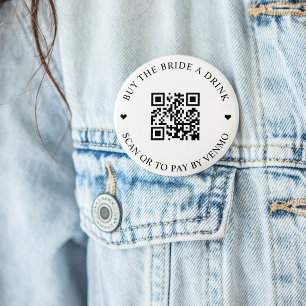 Buy The Bride A Drink QR Code 6 Cm Round Badge