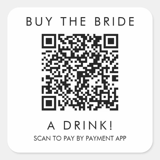 Buy the Bride a Drink QR Sticker (Front)