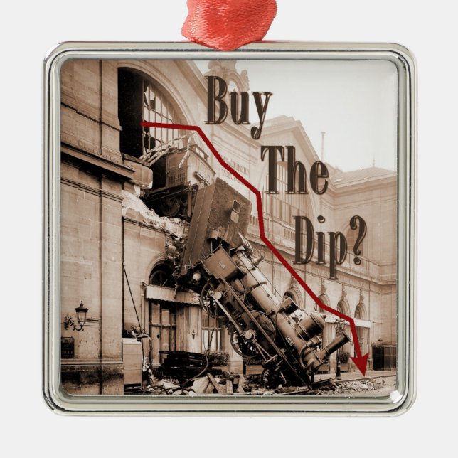 Buy The Dip Stock Market Humour Metal Ornament (Front)