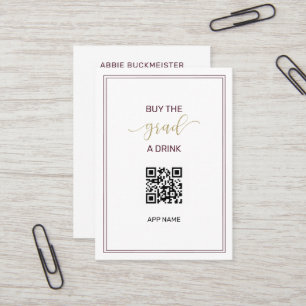 Buy the Grad a Drink QR Code Photo Graduation Card