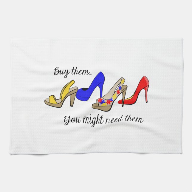 BUY THE SHOES TEA TOWEL (Horizontal)