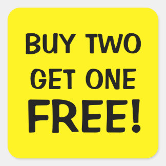 BUY TWO GET ONE FREE SQUARE STICKER