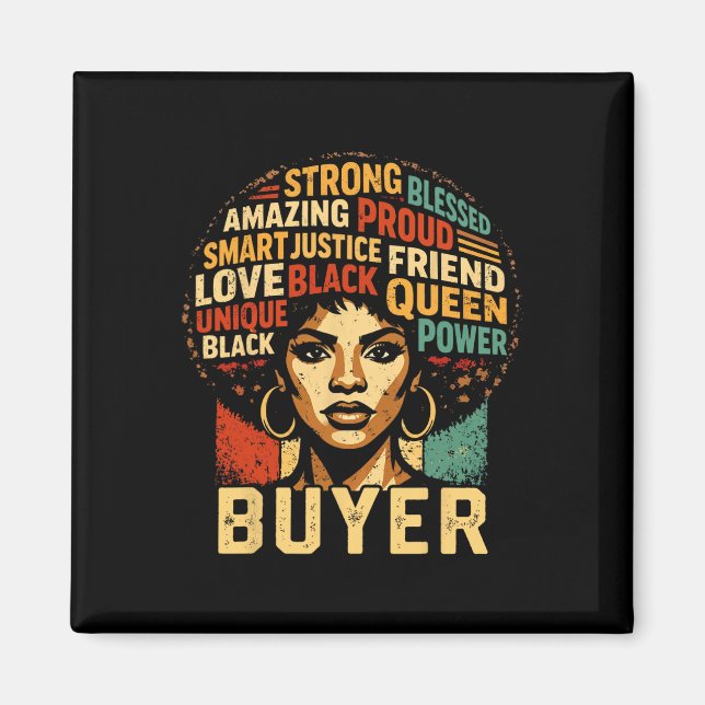 Buyer Black History Month Powerful Black Pride Art Magnet (Front)