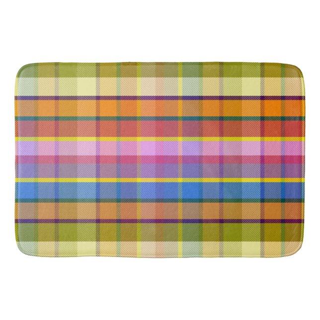 Buzy Plaid RB Bath Mat (Front)