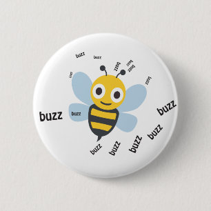 Buzz Bee Cute Emoji 6 Cm Round Badge