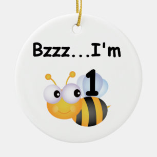 Buzz Bumblebee 1st Birthday T-shirts and Gifts Ceramic Ornament