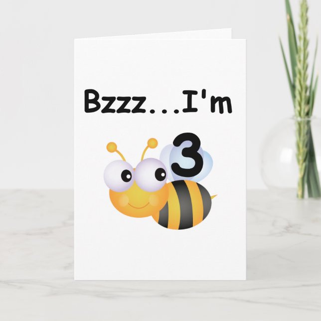 Buzz Bumblebee 3rd Birthday T-shirts and Gifts Card (Front)