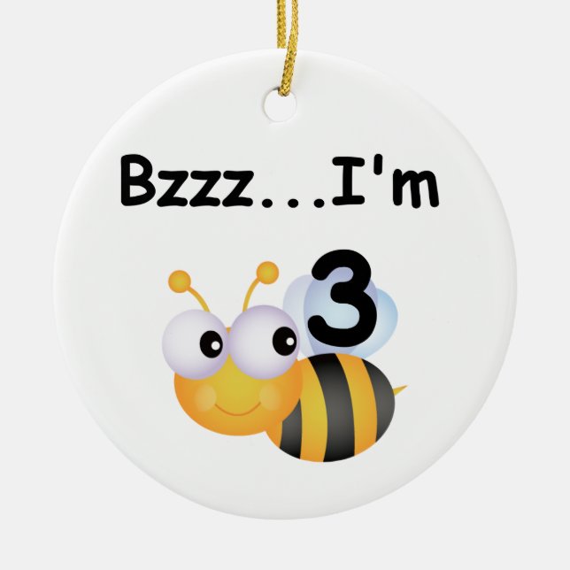 Buzz Bumblebee 3rd Birthday T-shirts and Gifts Ceramic Ornament (Front)