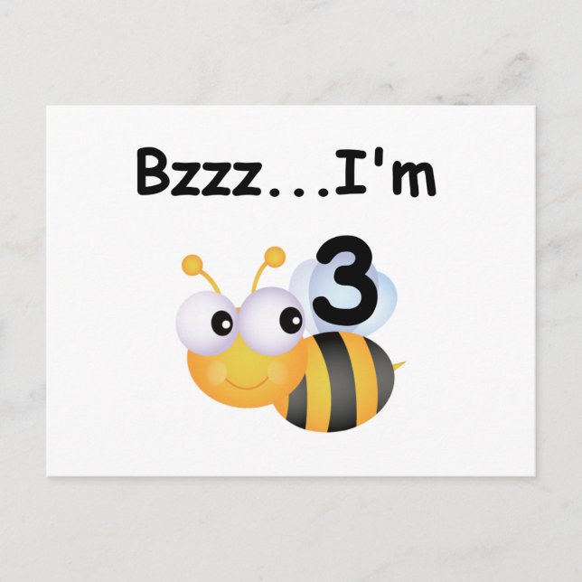 Buzz Bumblebee 3rd Birthday T-shirts and Gifts Postcard (Front)