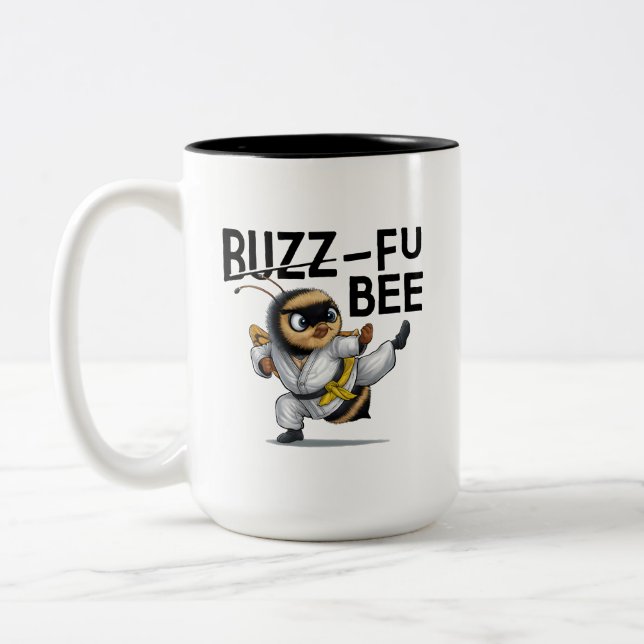 Buzz-Fu Bee Martial Arts Two-Tone Coffee Mug (Left)