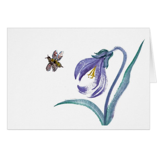 Buzz in Spring, Sumi-e in colour (Front Horizontal)