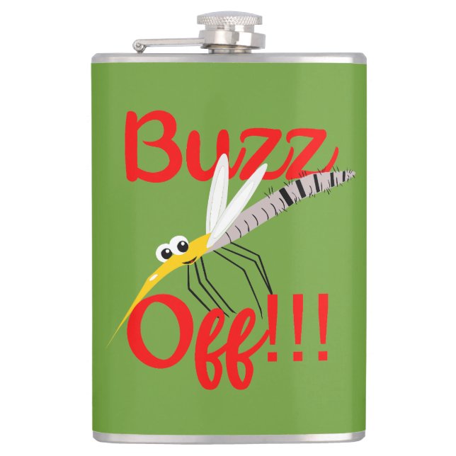 Buzz Off Water Bottle Hip Flask (Front)