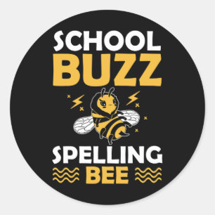 Buzz Spelling Bee 100 Days Of School Humour Meme Classic Round Sticker