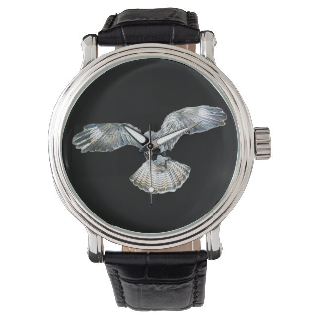 Buzzard Bird of Prey Wildlife Hovering Art Watch (Front)