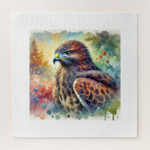 Buzzard in the Sky 240824AREF110 - Watercolor Jigsaw Puzzle