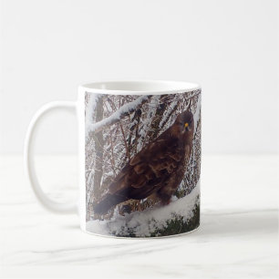 Buzzard on Snowy Branch Mug