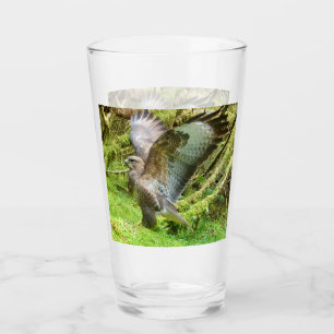 Buzzard Stretching Wings Glass