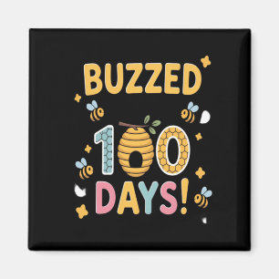 Buzzed Through 100 Days School Teacher Bee Magnet