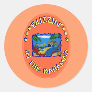 BUZZIN' IN THE BAHAMAS CLASSIC ROUND STICKER