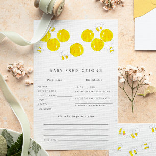 Buzzing Bees Baby Predictions Baby Shower Game