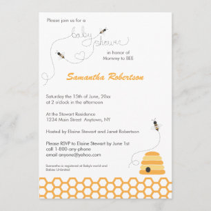 Buzzing Bees Baby Shower Invitation