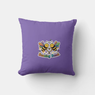 Buzzing Bond – Cute Bee Friendship T-Shirt Cushion