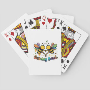 Buzzing Bond – Cute Bee Friendship T-Shirt Playing Cards