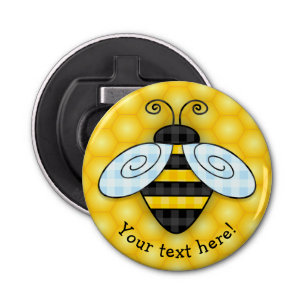 Buzzing Bumblebee and Honeycomb Icon Bottle Opener