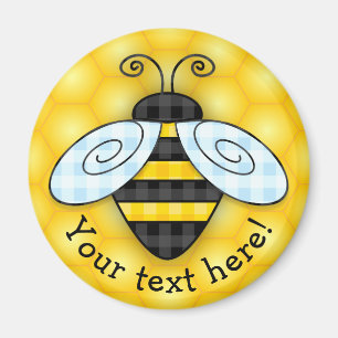 Buzzing Bumblebee and Honeycomb Icon Magnet