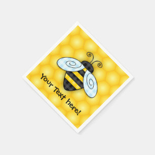 Buzzing Bumblebee and Honeycomb Icon Napkin