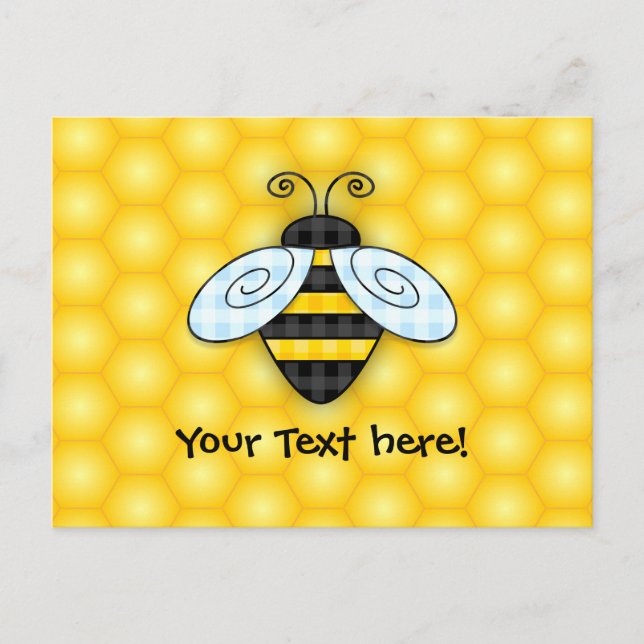 Buzzing Bumblebee and Honeycomb Icon Postcard (Front)
