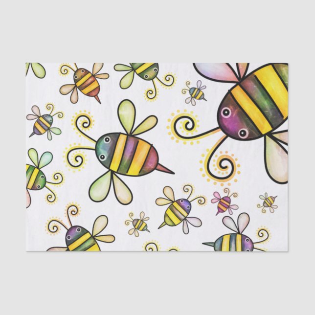 Buzzing Bumbling Bumblebees Tissue Paper (Front)