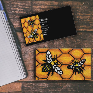 Buzzing Cute Bees Honeycomb Business Card