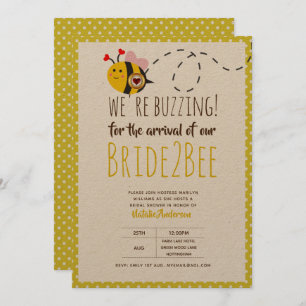 BUZZING For ARRIVAL of BRIDE2BEE Bridal Shower Bee Invitation