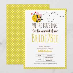 BUZZING For ARRIVAL of BRIDE2BEE Bridal Shower Bee Invitation