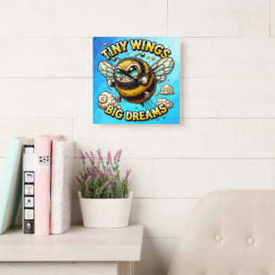 Buzzing for Greatness Square Wall Clock