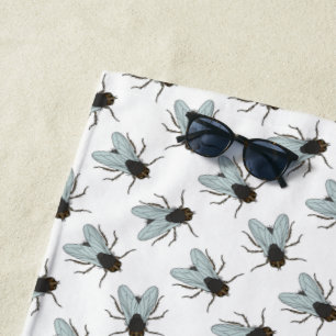 Buzzing House Flies Fly Swatter Insect Yucky Bug Beach Towel