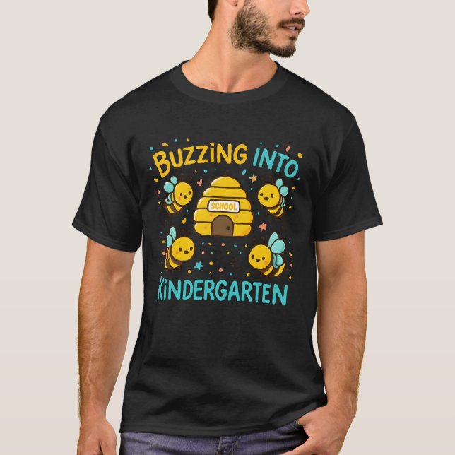 Buzzing Into Kindergarten Bee T-Shirt (Front)