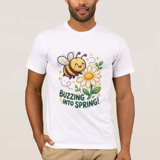 Buzzing Into Spring Cute Bee Graphic Tee