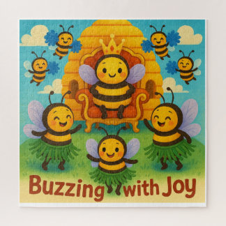 Buzzing with Joy – Cute Bee Kingdom Celebration Jigsaw Puzzle