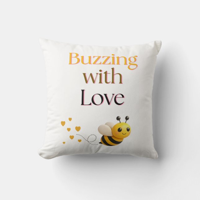 Buzzing with love cushion (Front)
