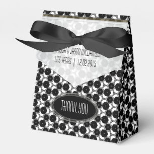 BW01 Geometric Hexagon Pattern Black White Party Favour Box