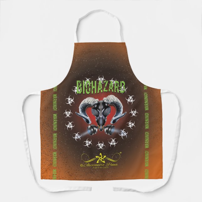 BW! BIOHAZARD WARNING! SKULL APRON (Front)