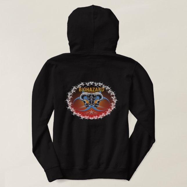 BW! BIOHAZARD WARNING! SKULL HOODIE (Design Back)