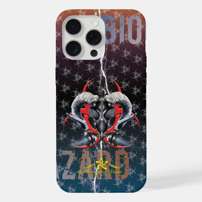 BW! BIOHAZARD WARNING! SKULL" iPhone CASE (Back)